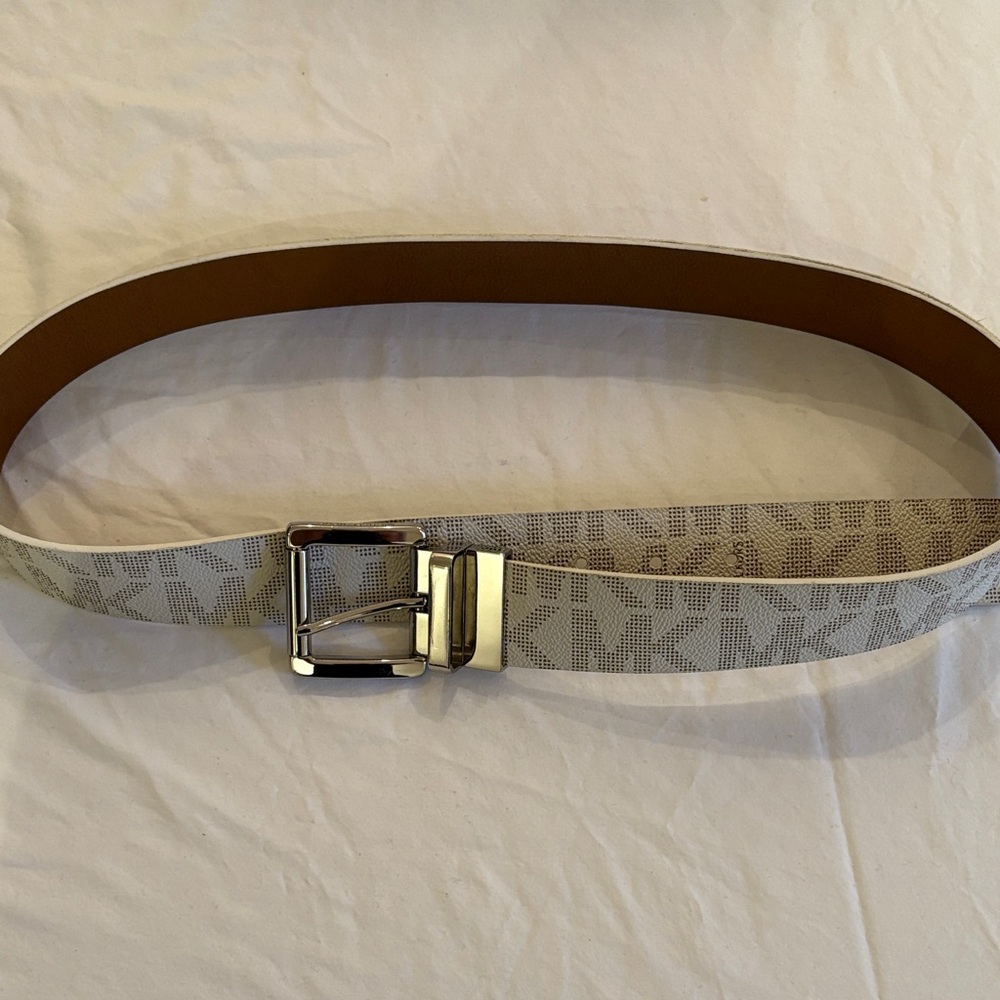 Michael Kors White and Brown Women's Belt